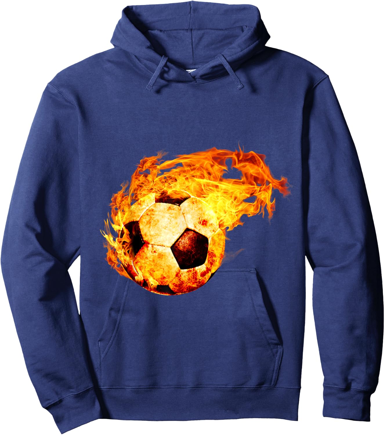 Soccer Football on fire for Adults/Men/Women/Kids Hoodie - Hoodie | Navy