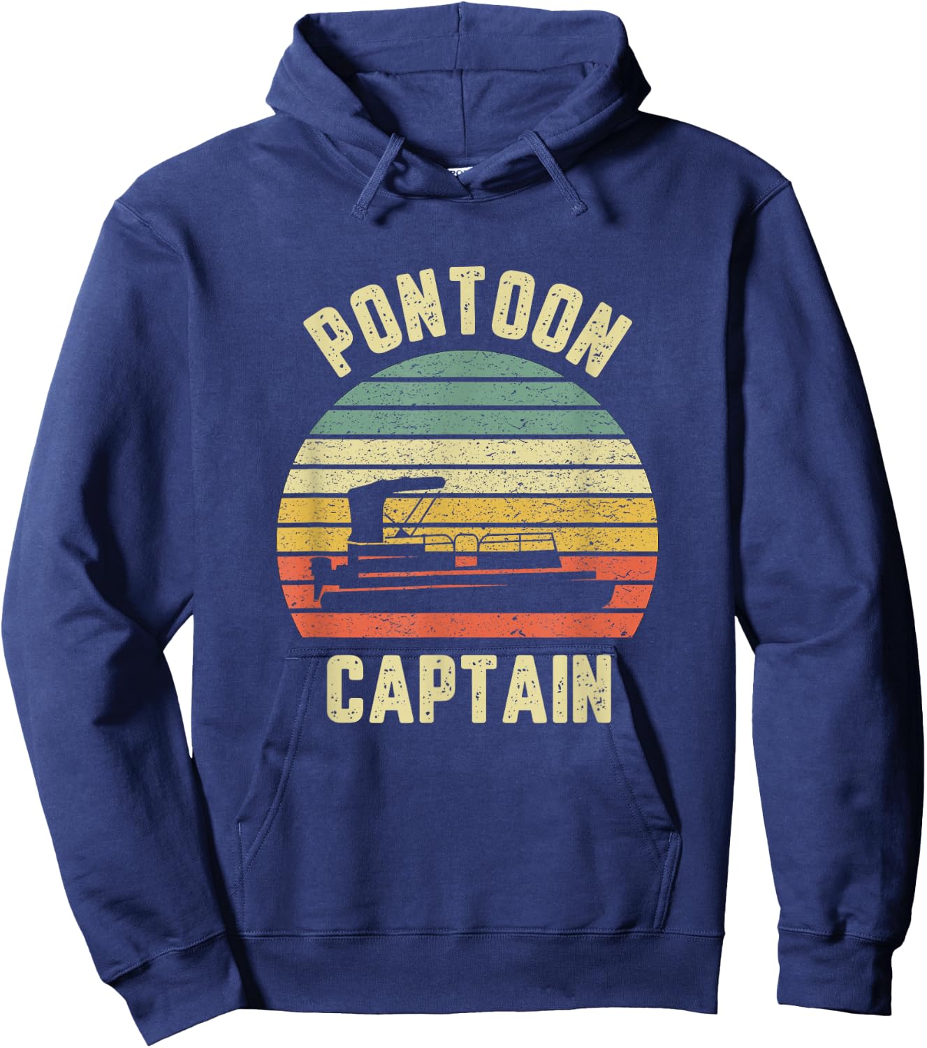 Vintage Pontoon Captain Shirt Funny Pontoon Boat Hoodie - Hoodie | Navy
