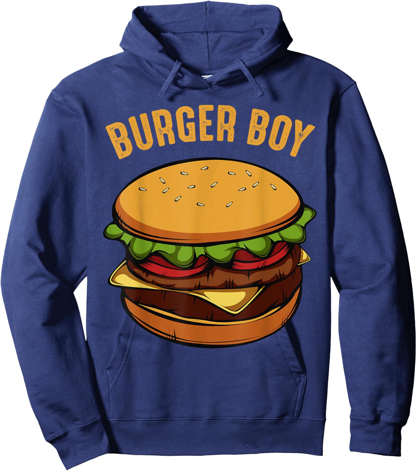 Hamburger Cheeseburger Burger Boy Funny Fast Food Lover Hoodie - Hoodie | Navy