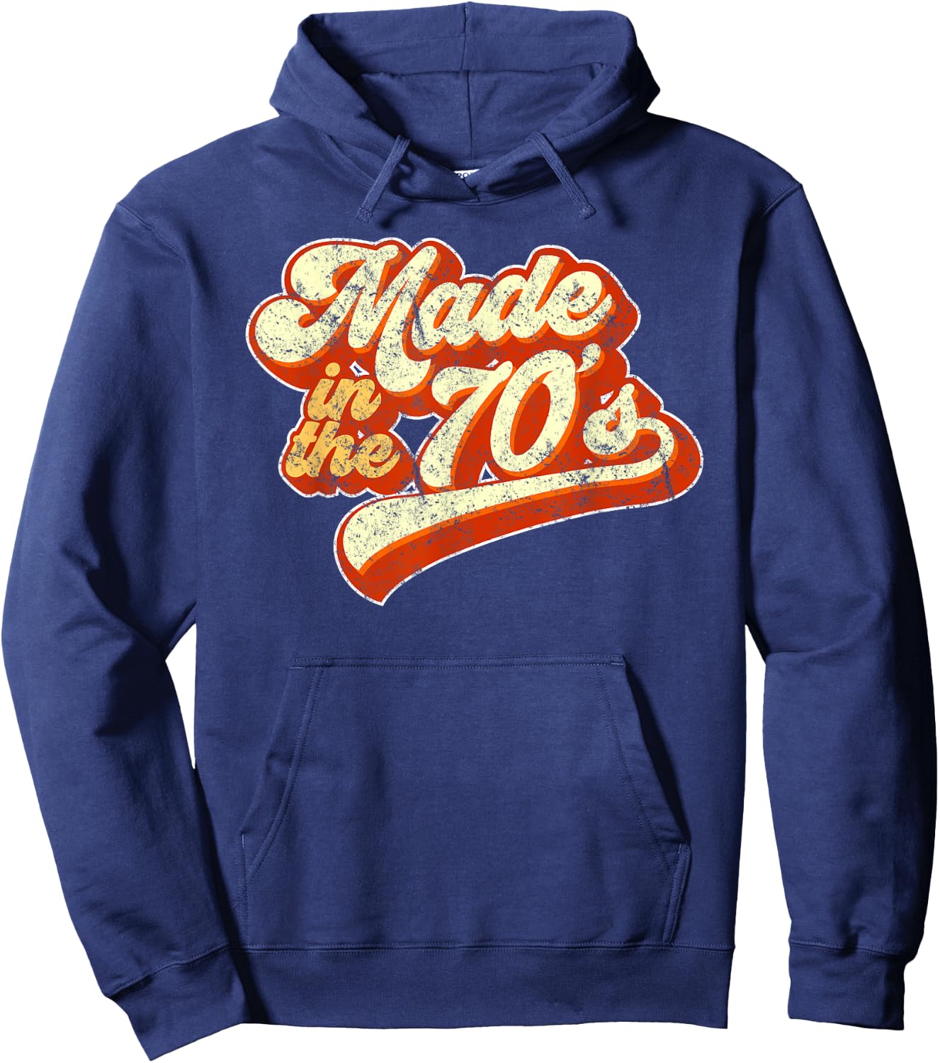 Made in the 70s Graphic Distressed Hoodie - Hoodie | Navy