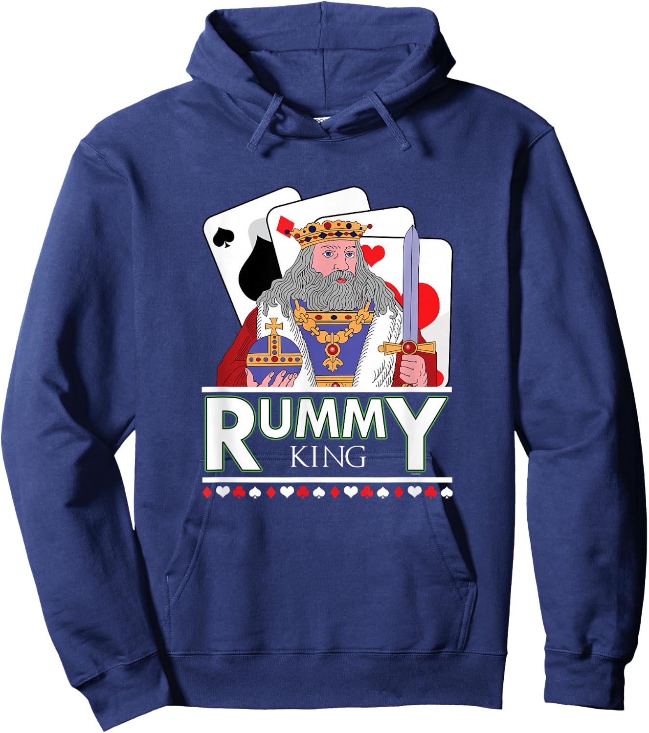 Gin Rummy King Card Game Playing Card Dice Poker Gift Hoodie - Hoodie | Navy