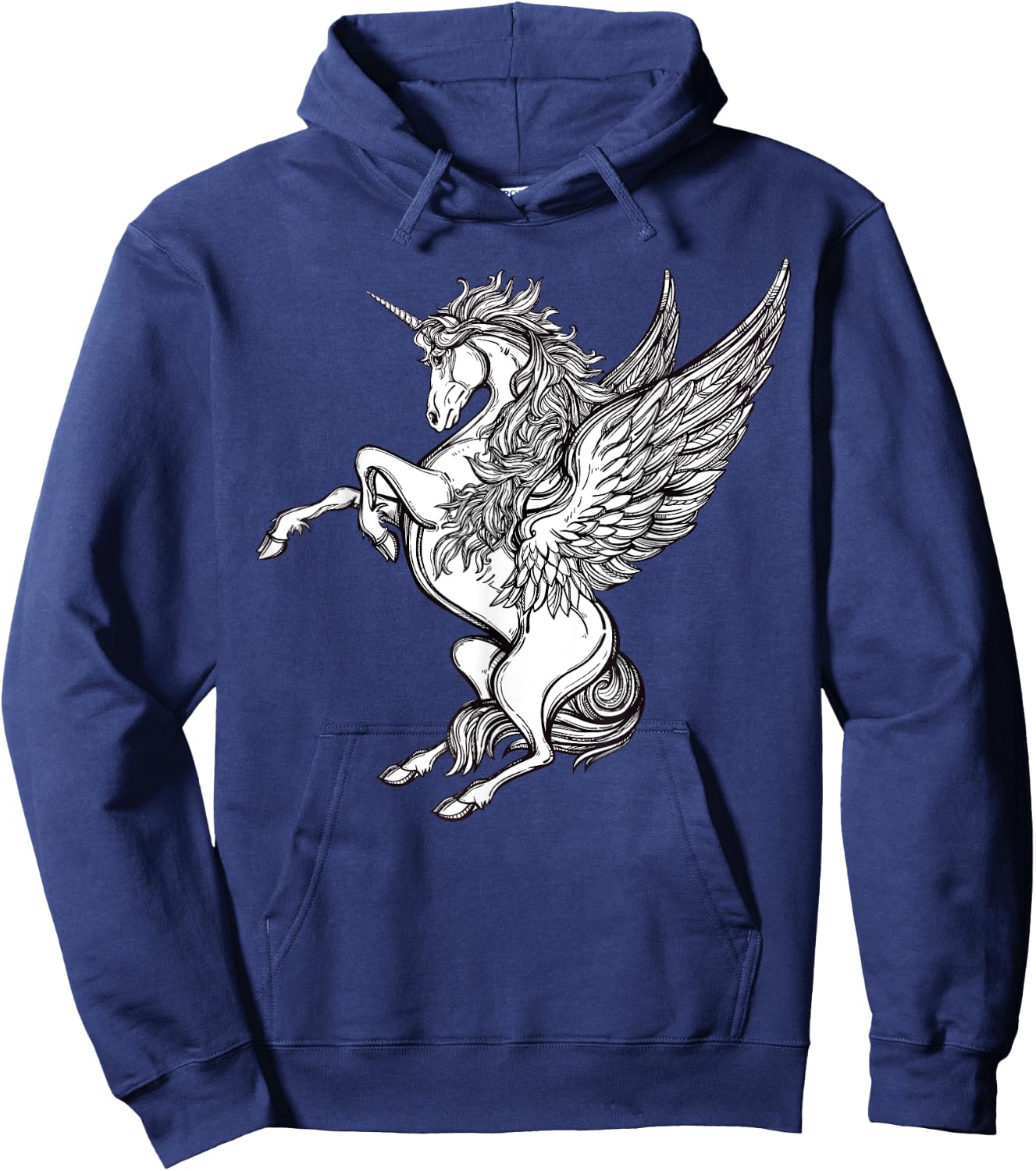 Victorian Unicorn - Magic Fairy Pegasus Engraving Hoodie - Hoodie | Navy