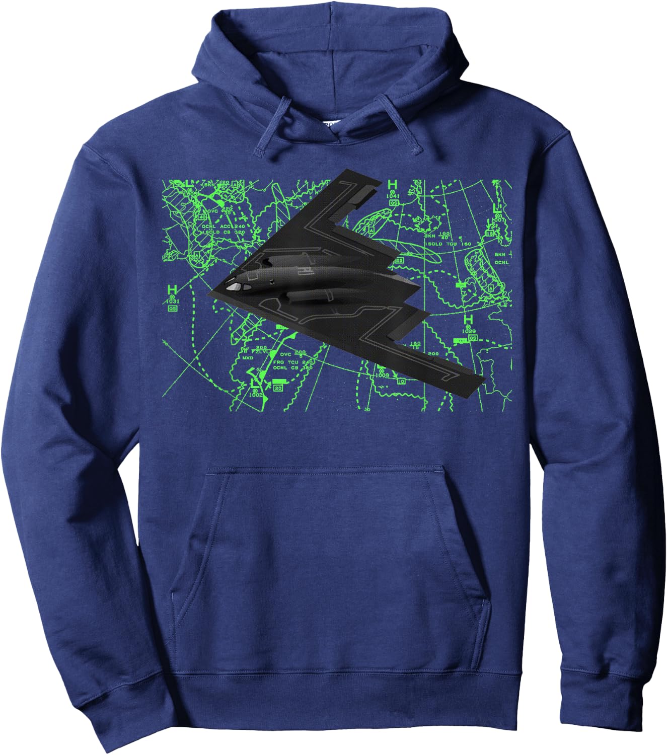 B-2 Stealth Spirit Bomber American Strategic Aircraft AV Hoodie - Hoodie | Navy