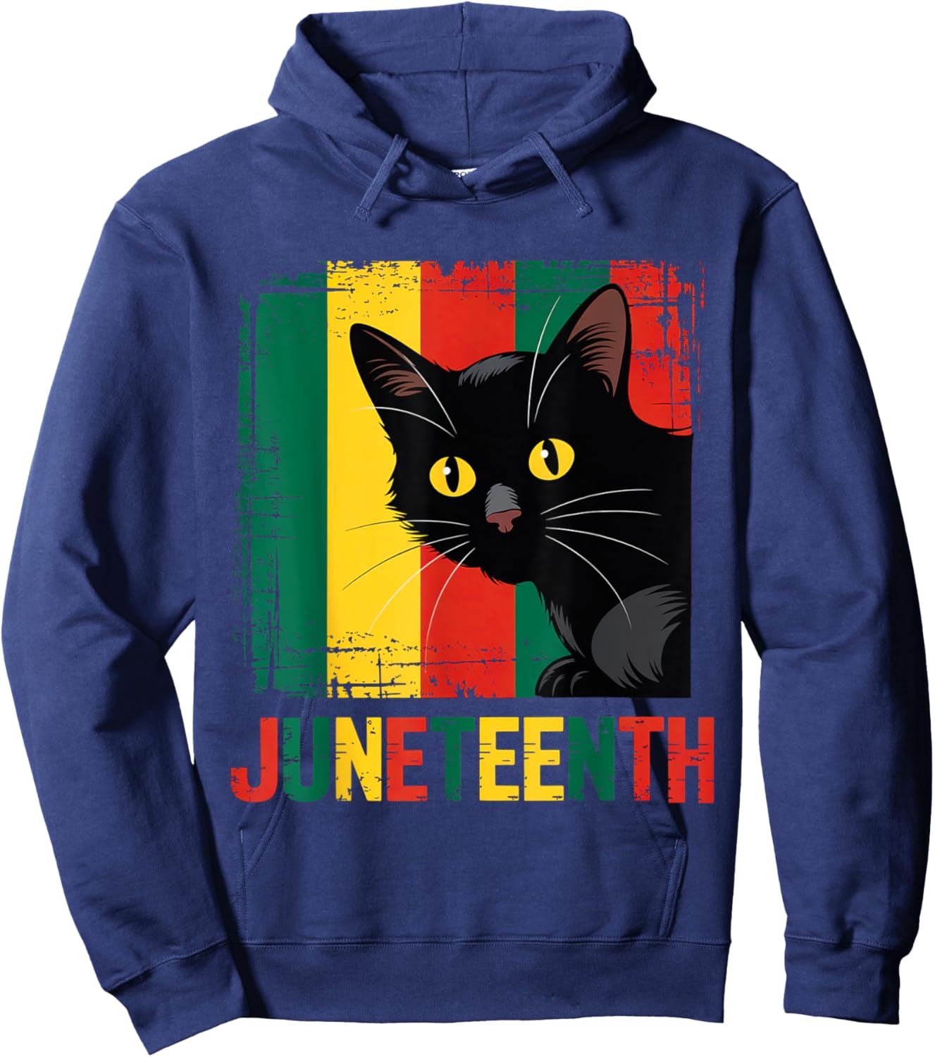 Juneteenth Cat Lovers Celebrating Black Freedom Day 1865 Hoodie - Hoodie | Navy