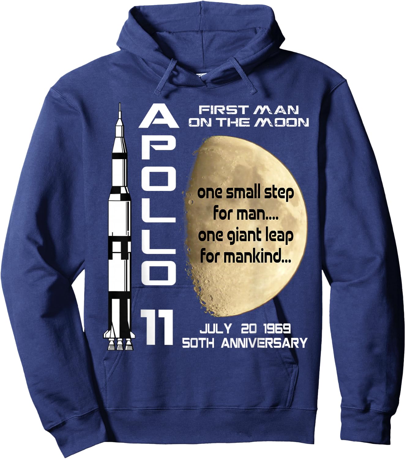 Apollo 11 50th Anniversary Moon Landing July 20th 1969 Gift Hoodie - Hoodie | Navy