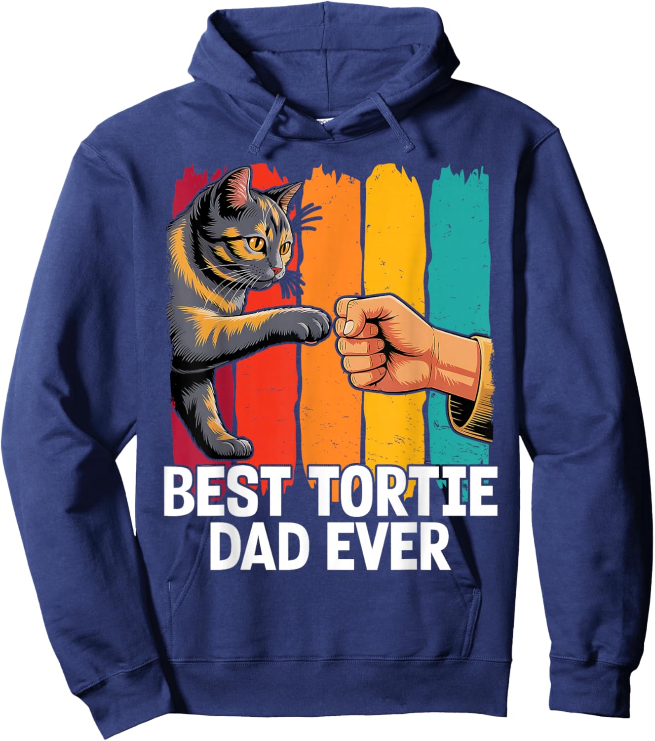 Best Tortie Dad Tortoiseshell Owner Cat Lover Hoodie - Hoodie | Navy