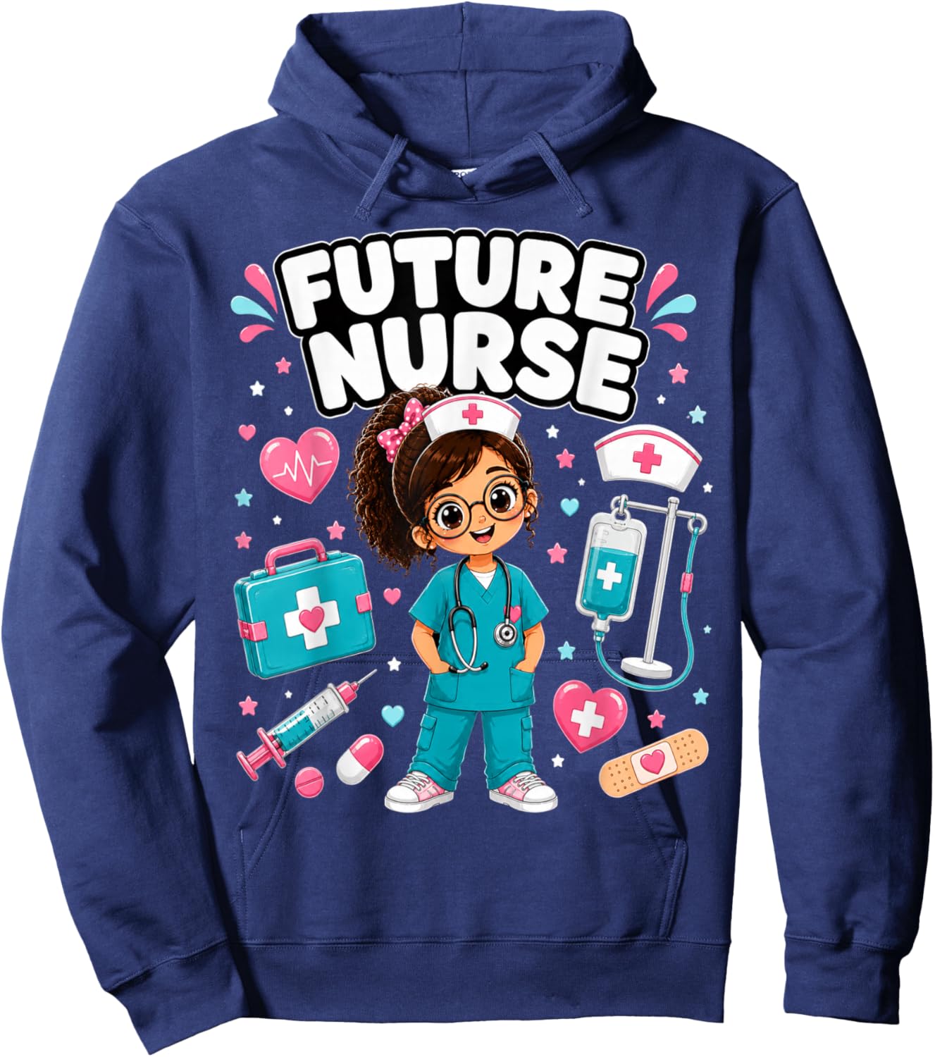 Future Nurse Cute Girl Medical Career Gifts for Girls Kids Hoodie - Hoodie | Navy