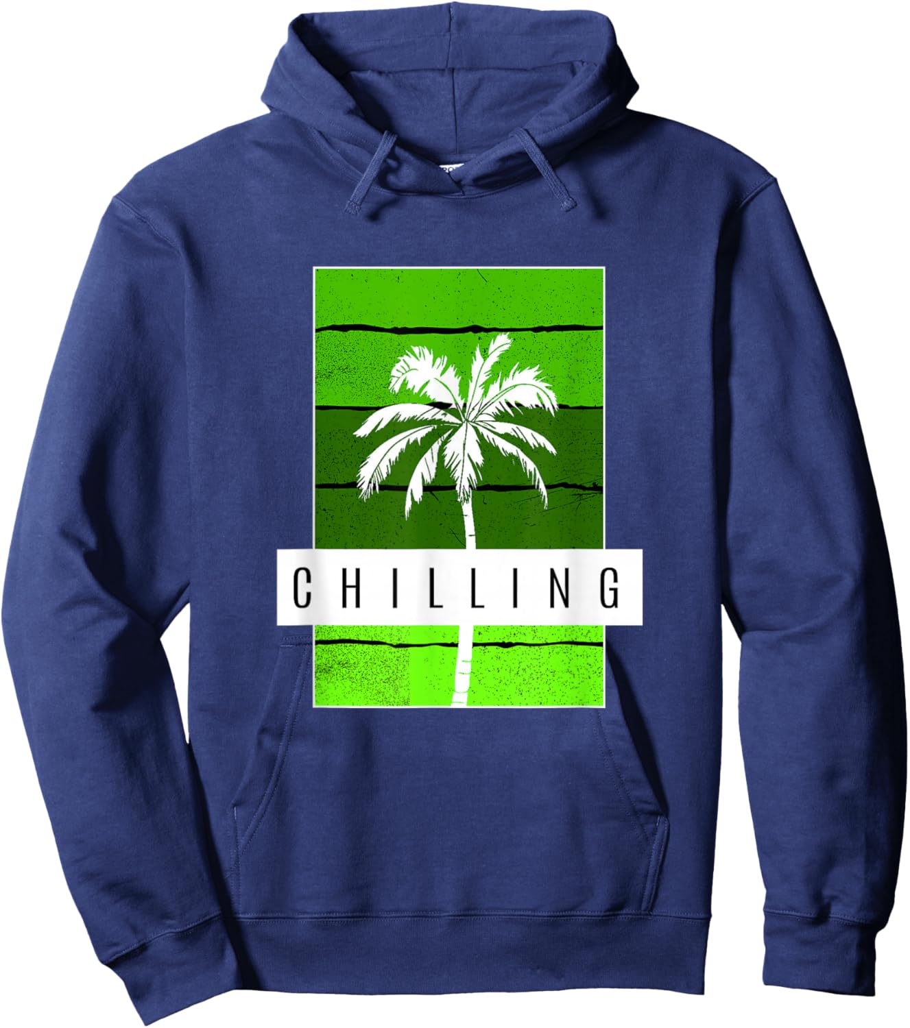 Green Chilling Green Graphic Hoodie - Hoodie | Navy