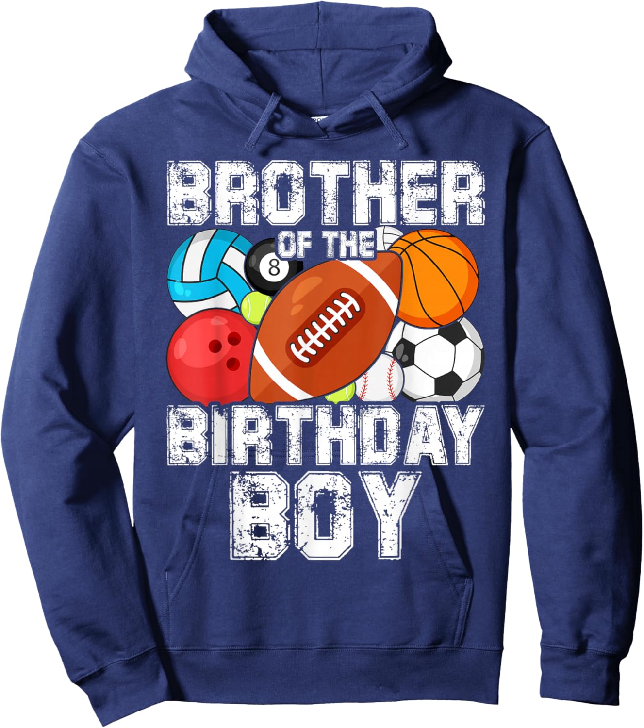 Brother Of The Birthday Boy Sports Matching Family Hoodie - Hoodie | Navy