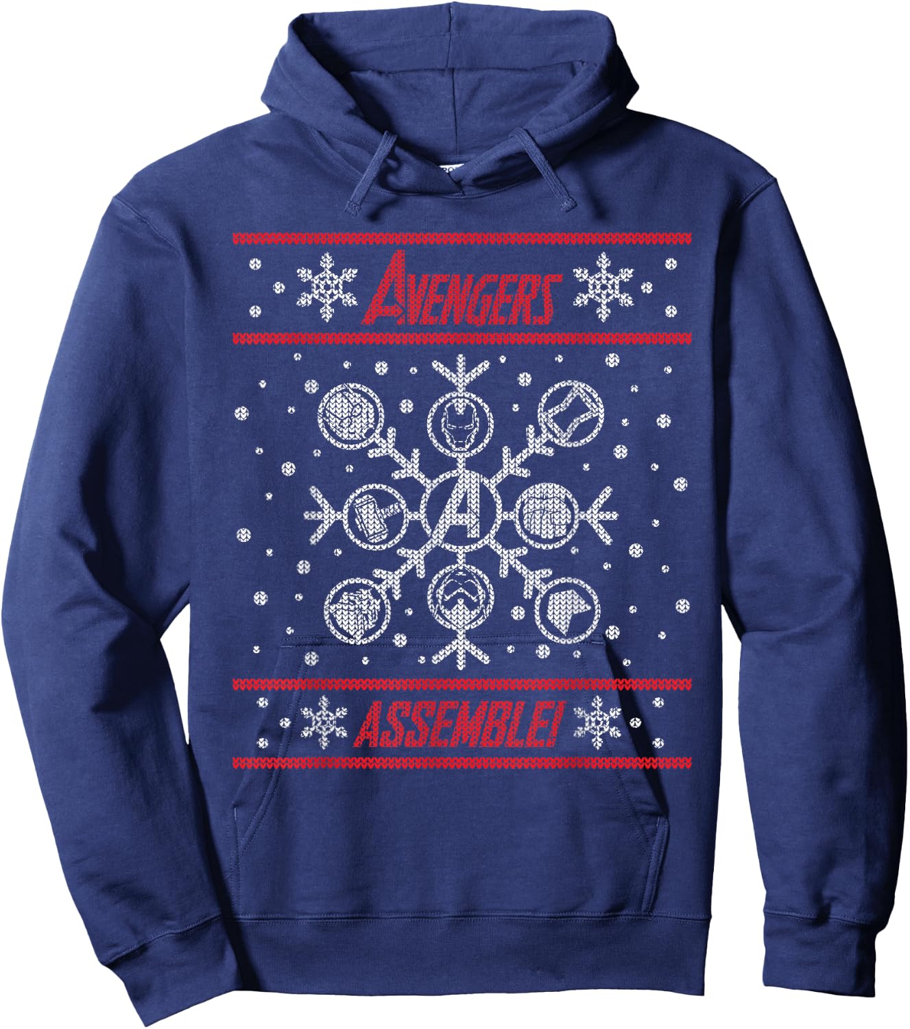 Marvel Avengers Assemble Holiday Sweater Hoodie - Hoodie | Navy