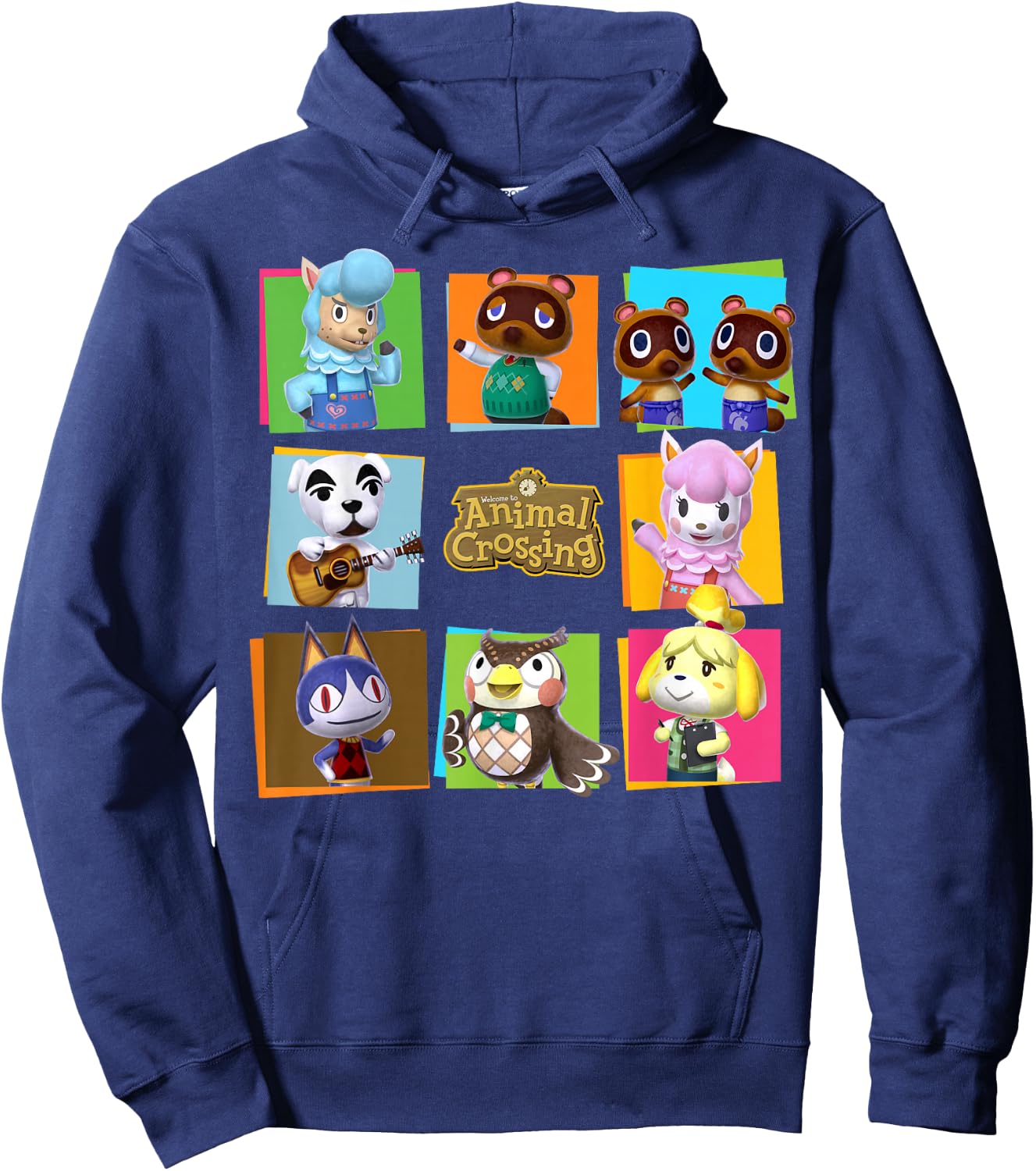 Animal Crossing Group Shot Panels Hoodie - Hoodie | Navy