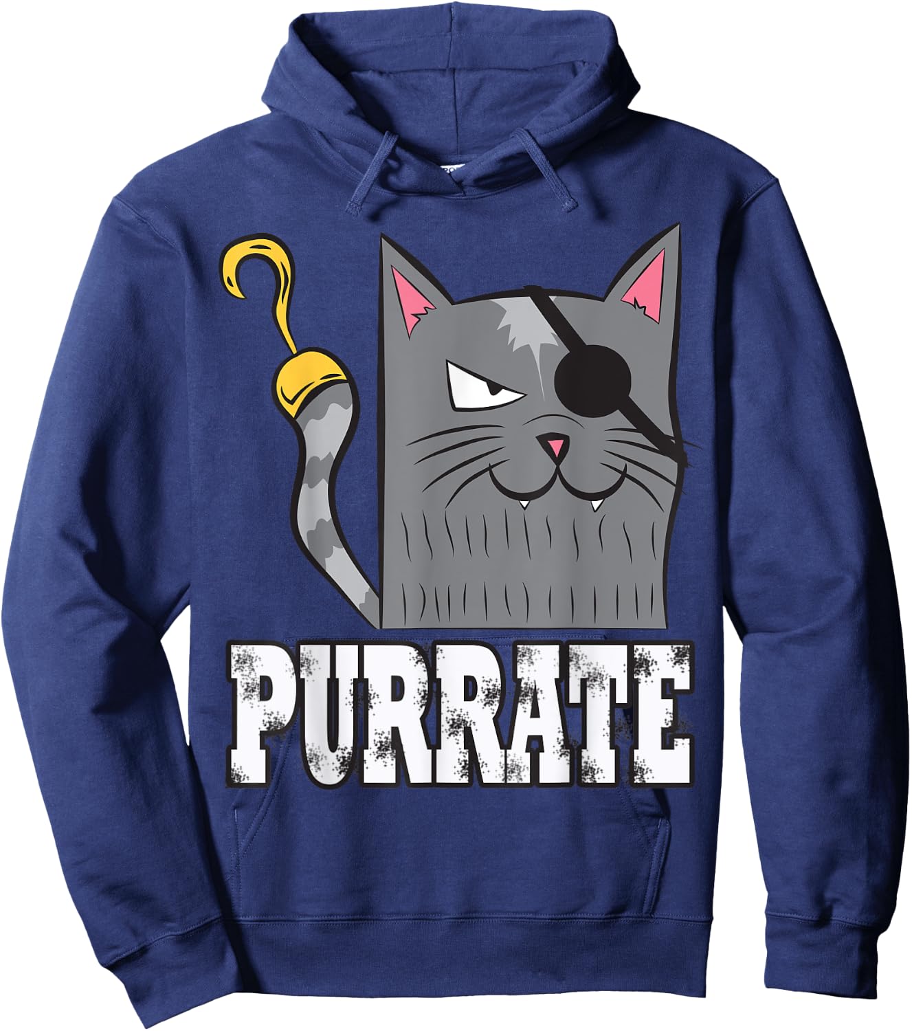Purrate Pirate Cat Purrate Captain Kitty Eye Patch Sea Hoodie - Hoodie | Navy