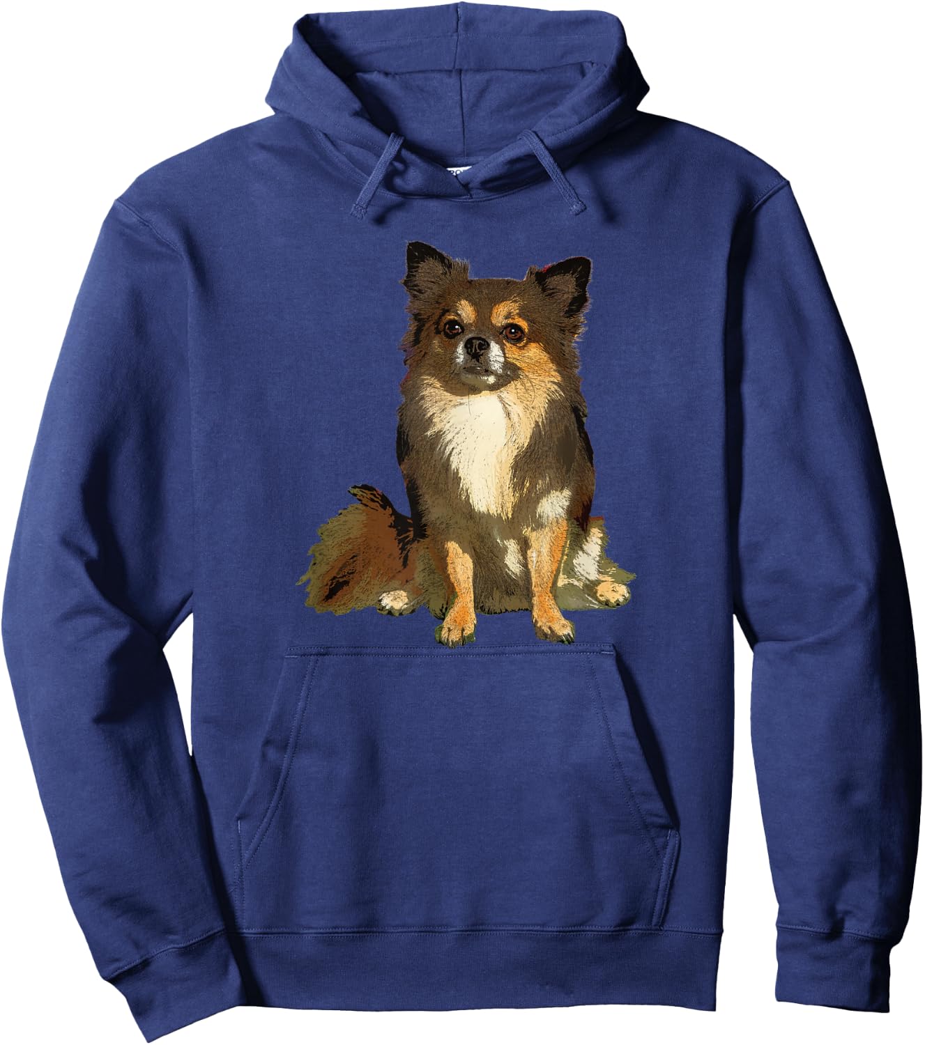 Long Haired Chihuahua Cute Cartoon Graphic Dog Lover Gifts Men Women Kids Hoodie - Hoodie | Navy
