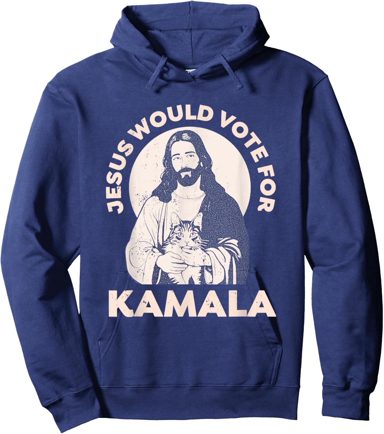 Jesus Would Vote For Kamala Harris 2024 Cat Lady Hoodie - Hoodie | Navy