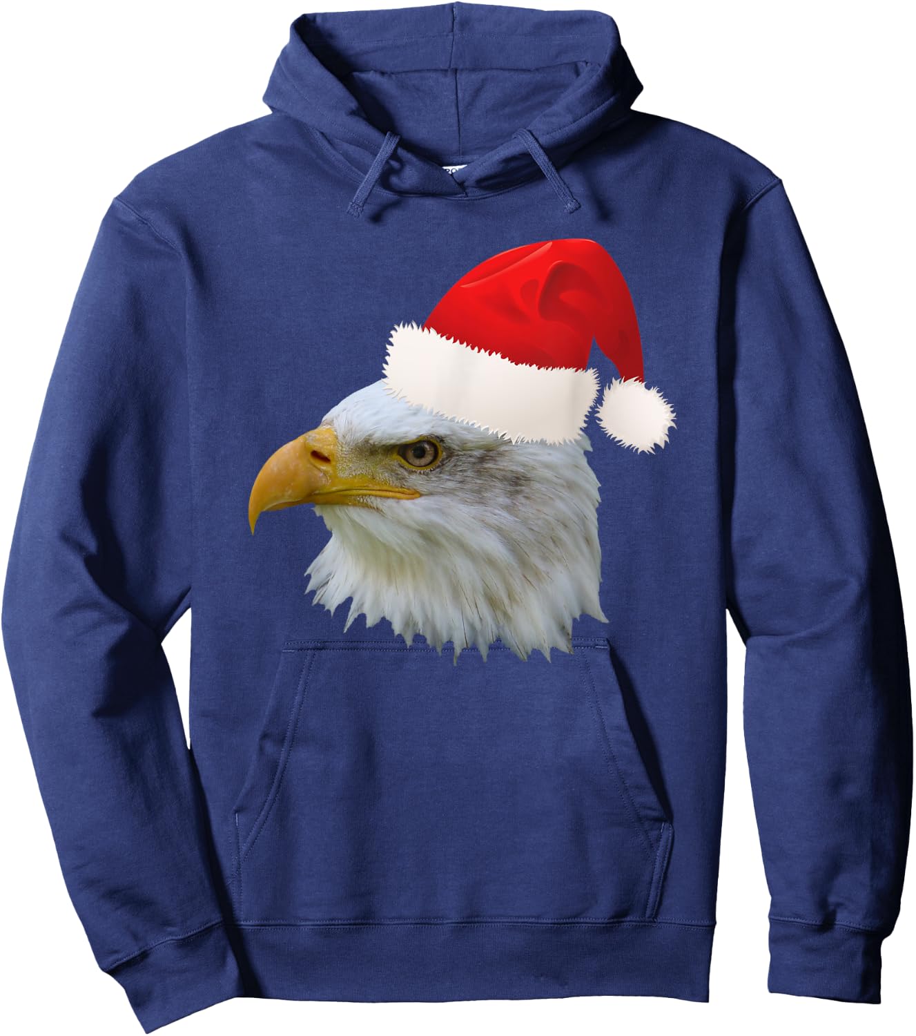 Funny Christmas Santa Hat American Bald Eagle Hoodie - Hoodie | Navy