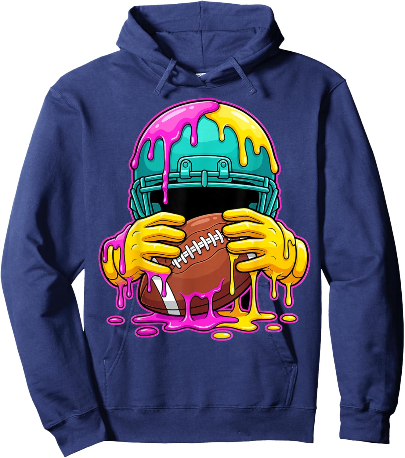 Funny Football Drip Boys Ice Cream Respect Street Style Hoodie - Hoodie | Navy