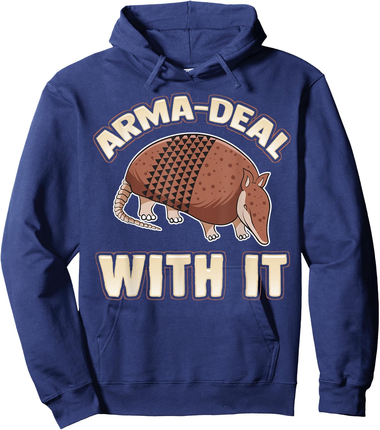 Arma-Deal With It fun pun Armadillo Gift Armadillo Lovers Hoodie - Hoodie | Navy