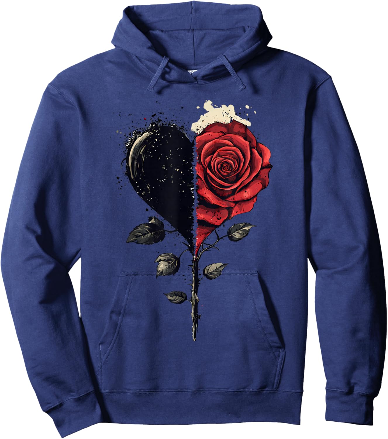 Red Rose Heart Flower Botanist Garden Gardening Flower Rose Hoodie - Hoodie | Navy