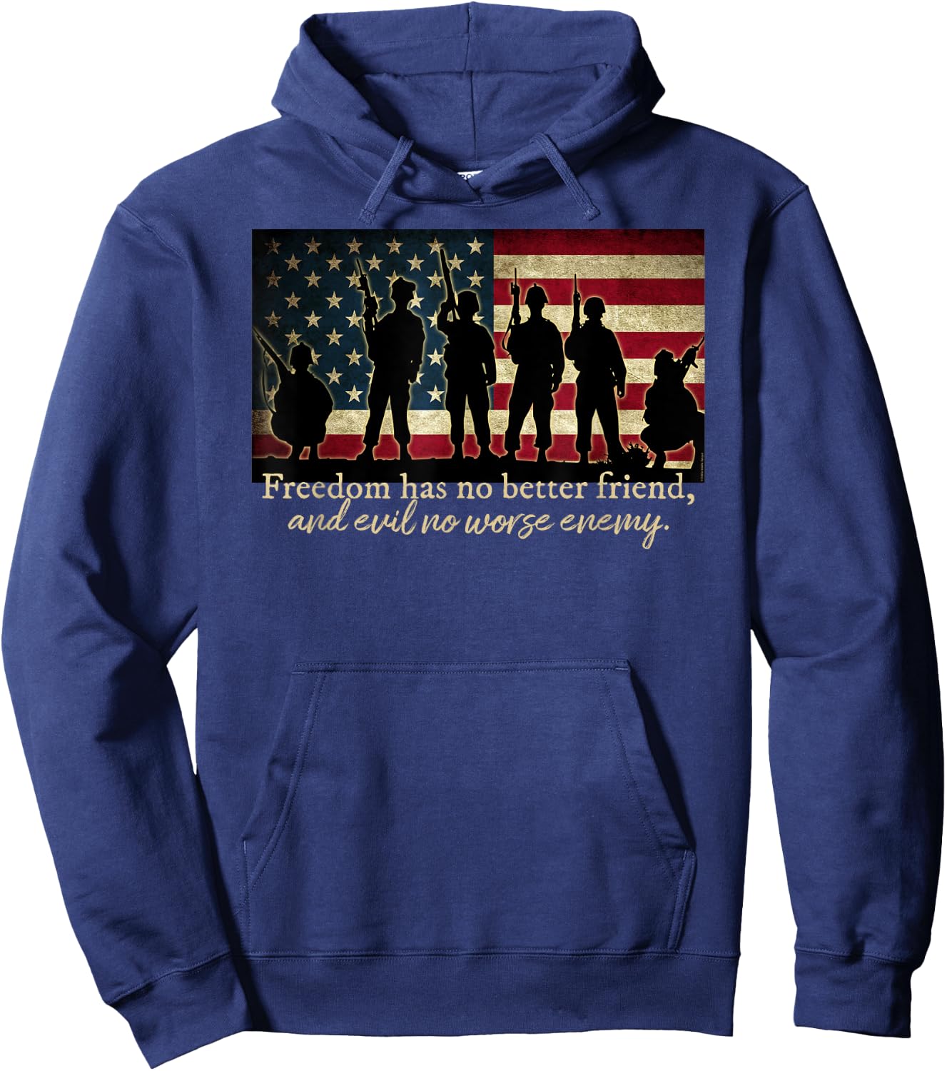 Patriotic Soldier Special Forces and Veterans American Flag Women Girls Kids Men Hoodie - Hoodie | Navy