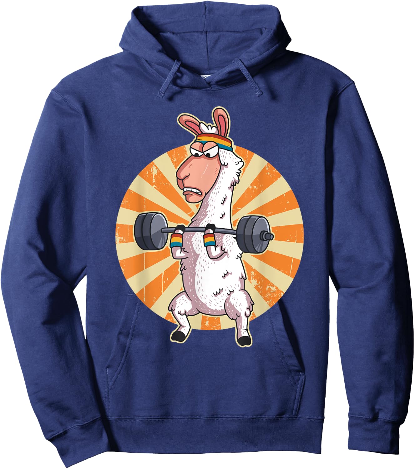 Weightlifting Llama Alpaca Gym Training Workout Gift Hoodie - Hoodie | Navy