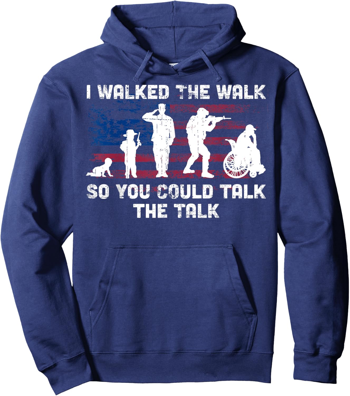 Veteran gifts, I Walked The Walk, disabled veteran Hoodie - Hoodie | Navy