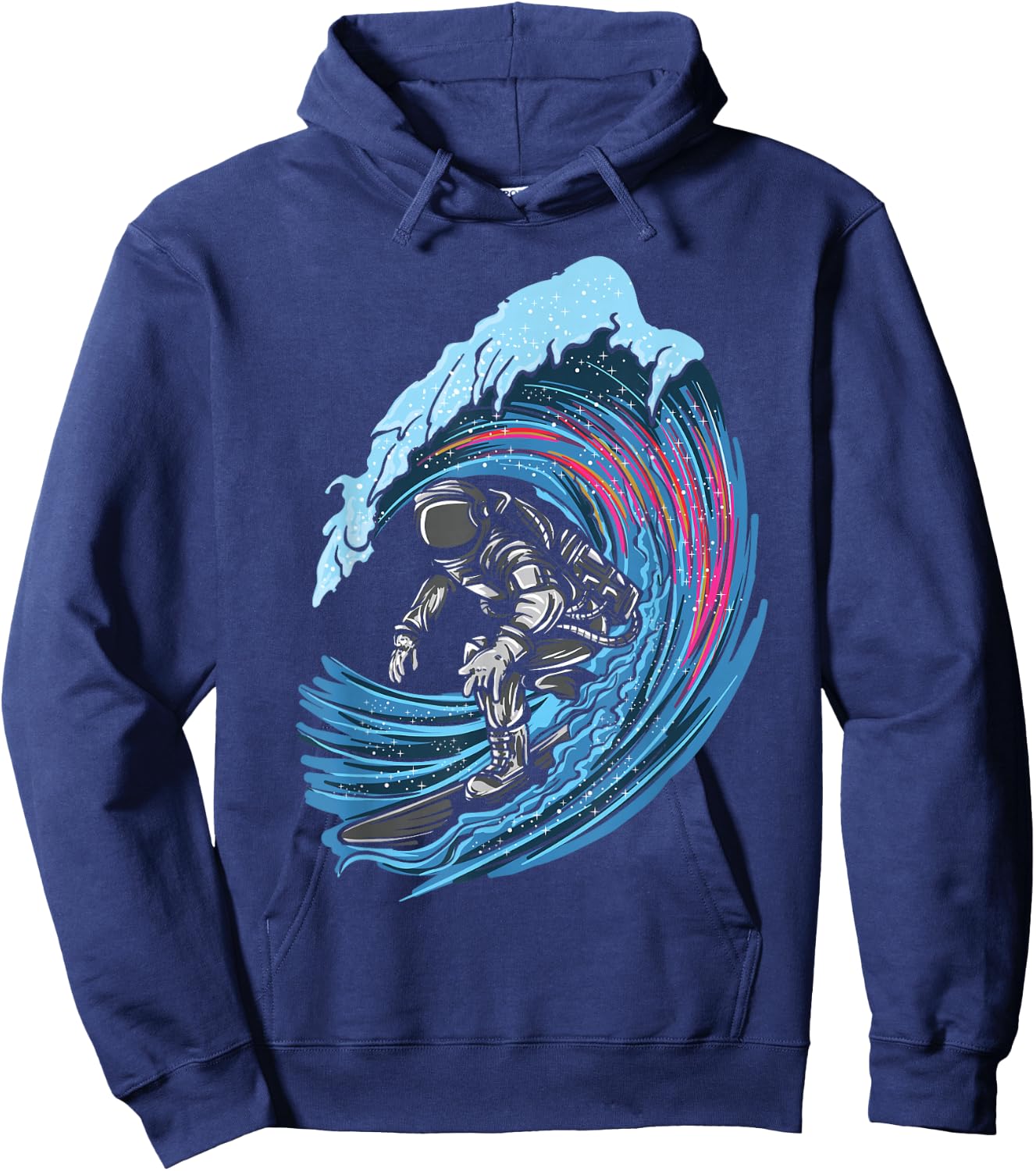 Astronaut in Space Surfer Surfing Beach Artsy Hoodie - Hoodie | Navy