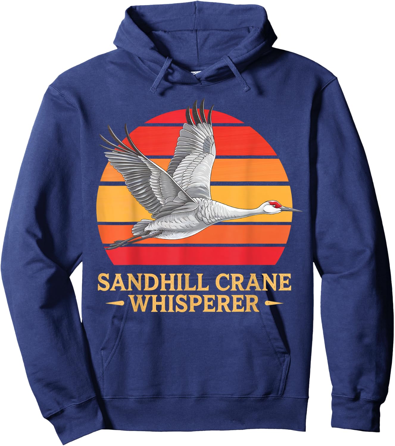 Sandhill Crane – Majestic Bird Lover Design Hoodie - Hoodie | Navy
