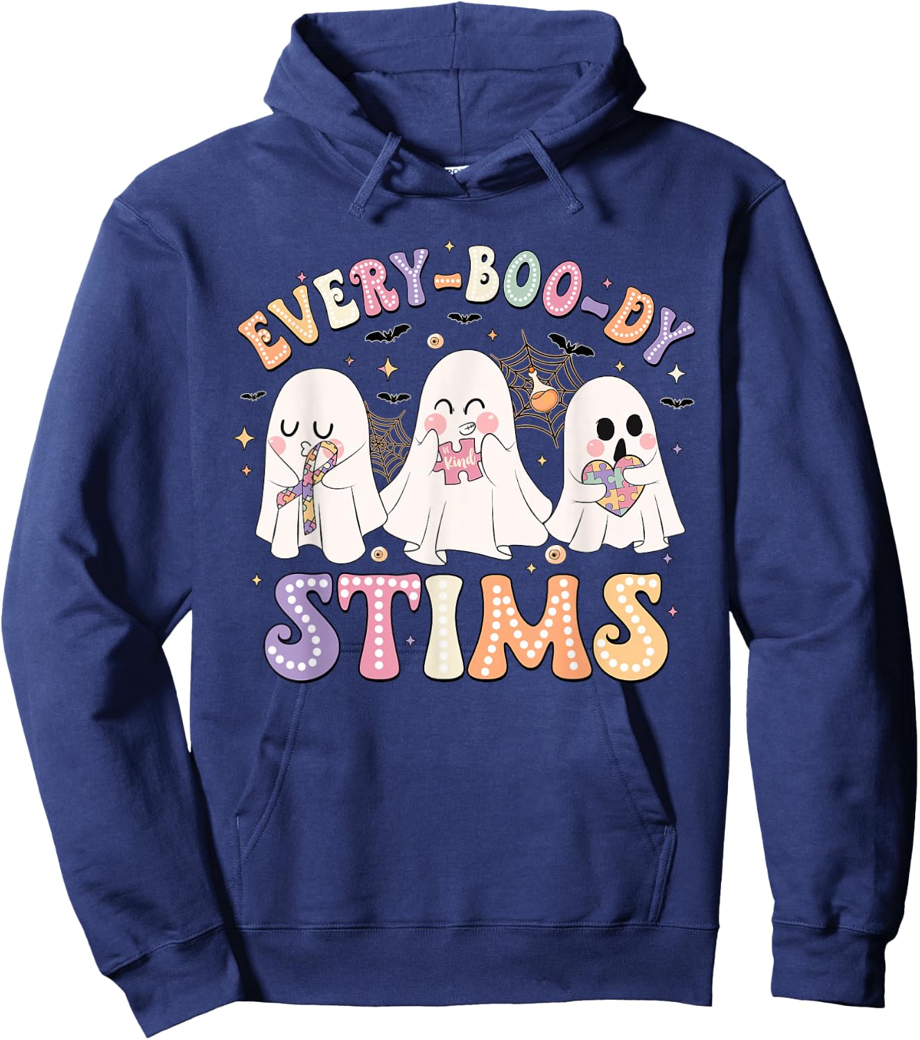 Everyboody Stims Halloween Special Education Spooky Autism Hoodie - Hoodie | Navy