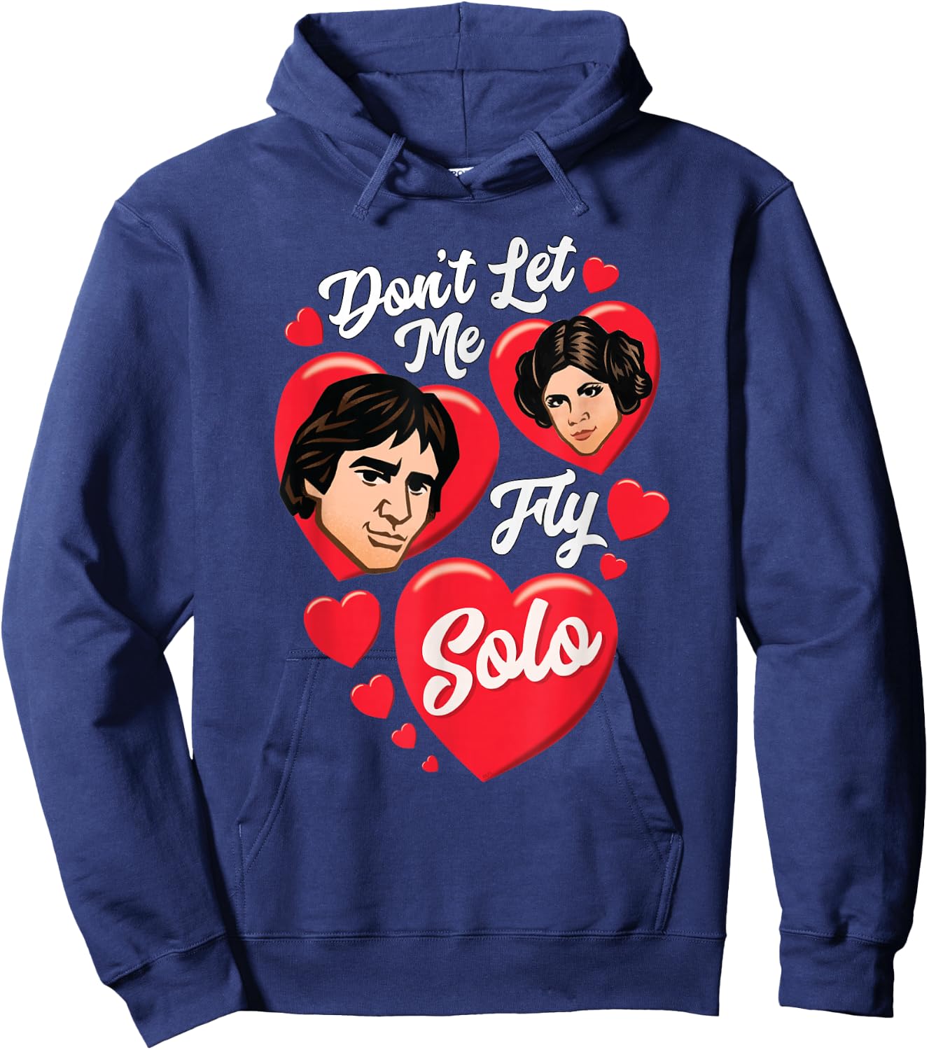 Star Wars Valentine’s Day Han & Leia Don’t Let Me Fly Solo Hoodie - Hoodie | Navy