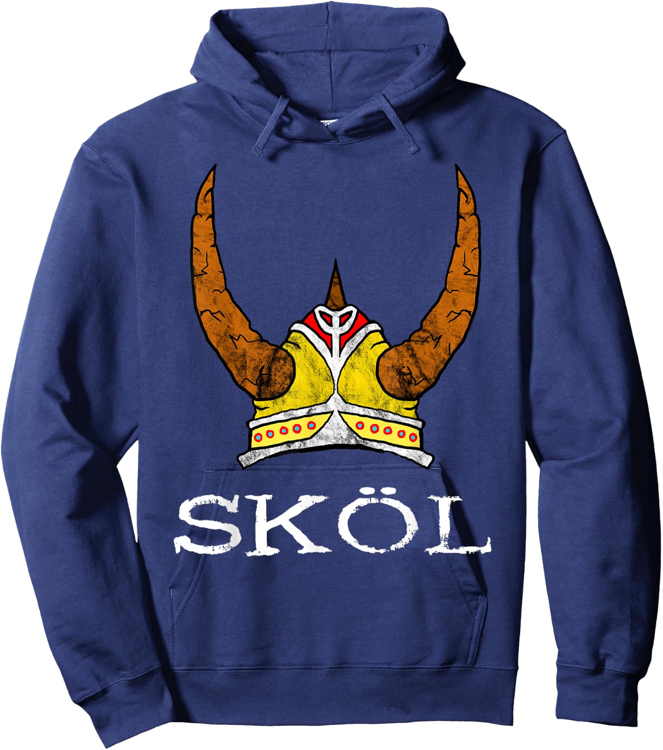 Nordic Viking Warrior Norwegian Northman Gifts Skol Viking Helmet Nordic Horned Helmet Norse Mythology Adult Black Medium Hoodie - Hoodie | Navy
