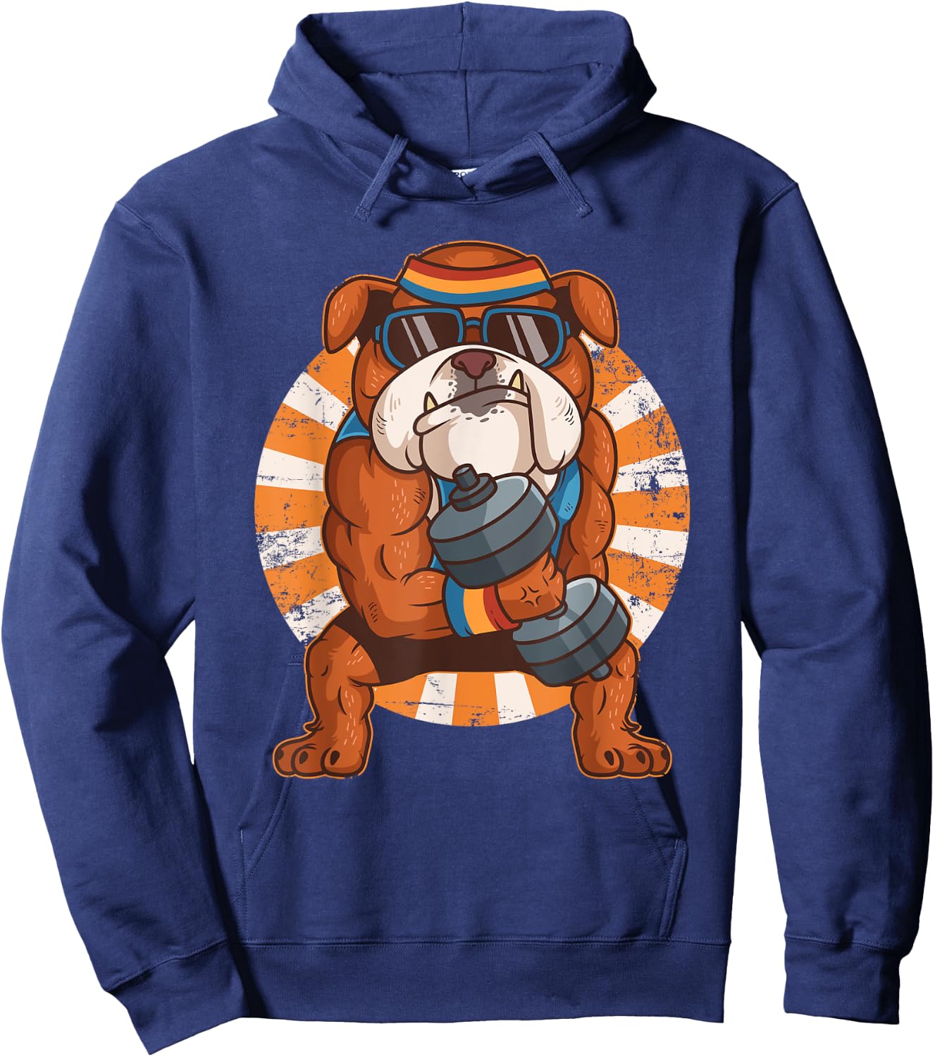 Bulldog Weight Lifting Workout Gym Training Dog Lovers Women Kids Hoodie - Hoodie | Navy