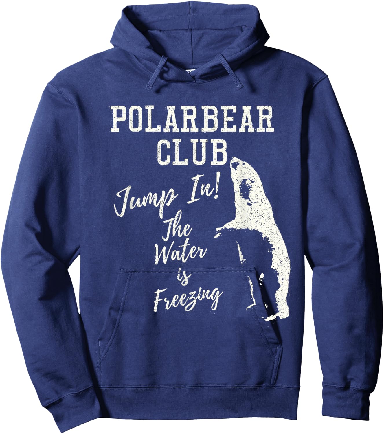 Polar Bear Club Freezing Water Vintage Distressed T shirt Hoodie - Hoodie | Navy