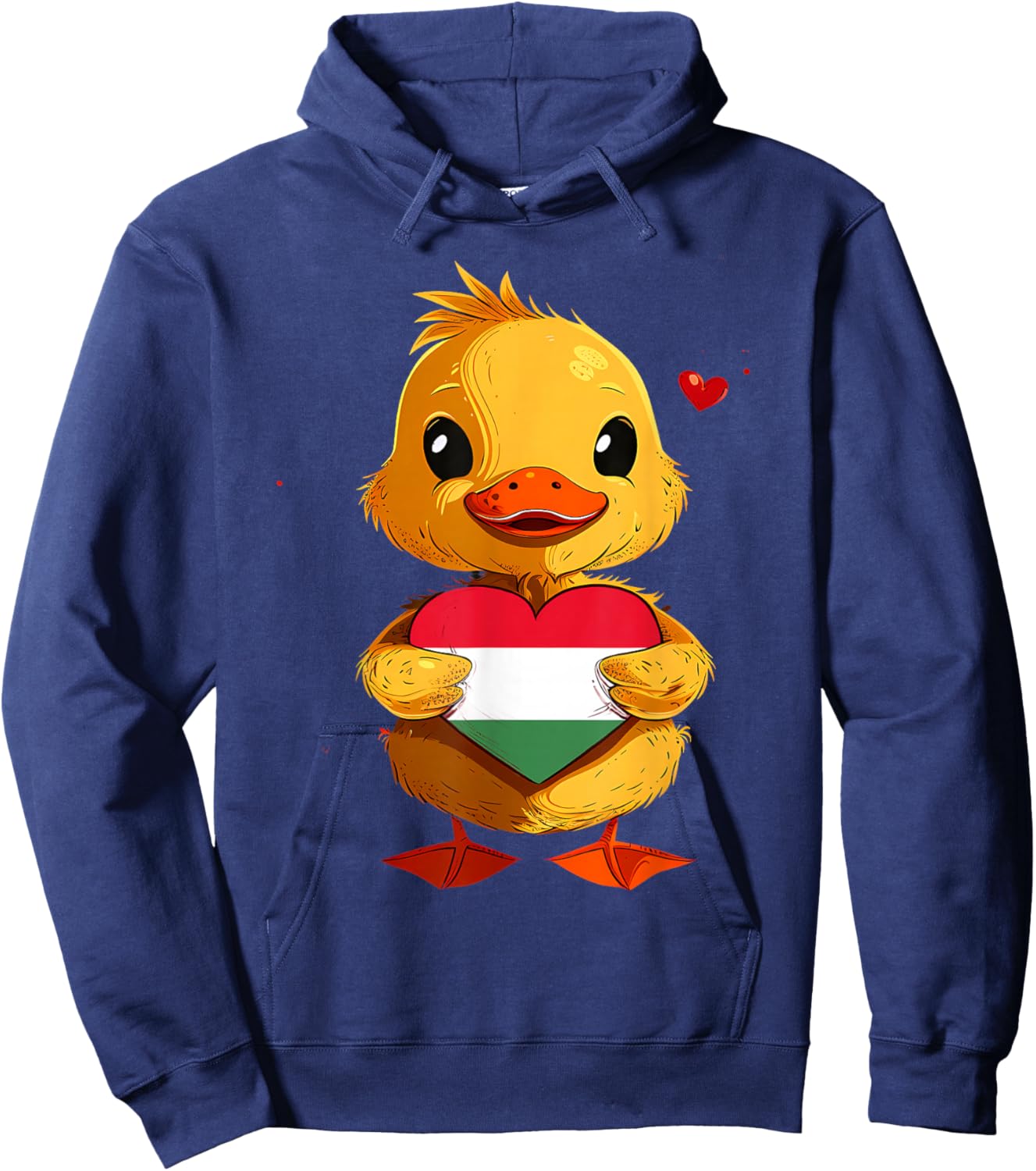 Hungarian Flag Cute Duck Heart Hungarian Pride Hungary Hoodie - Hoodie | Navy