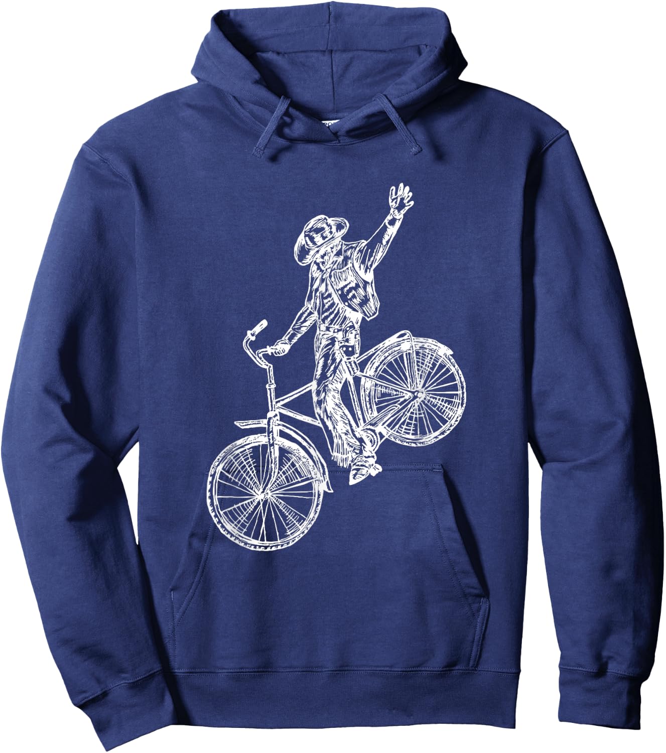 Cowboy Cycling Bicycle Funny Biker Biking Riding Bike Hoodie - Hoodie | Navy