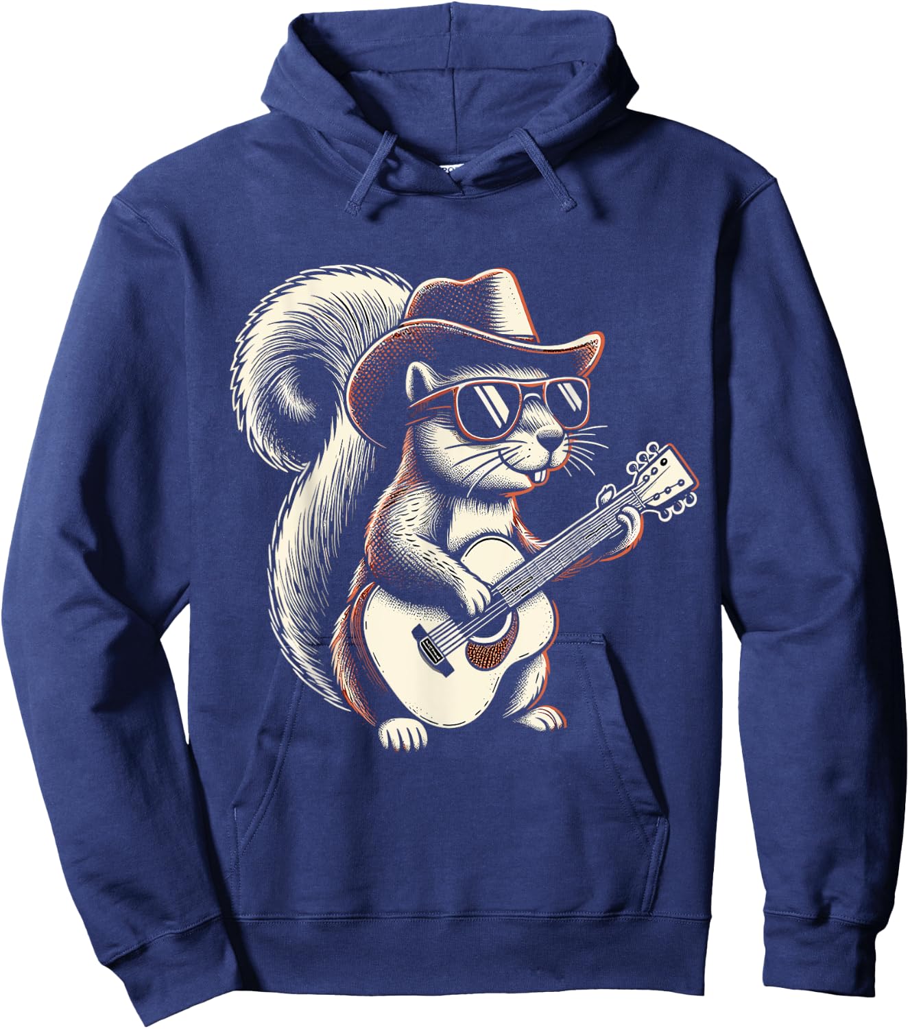 Squirrel Playing Guitar Hoodie - Hoodie | Navy