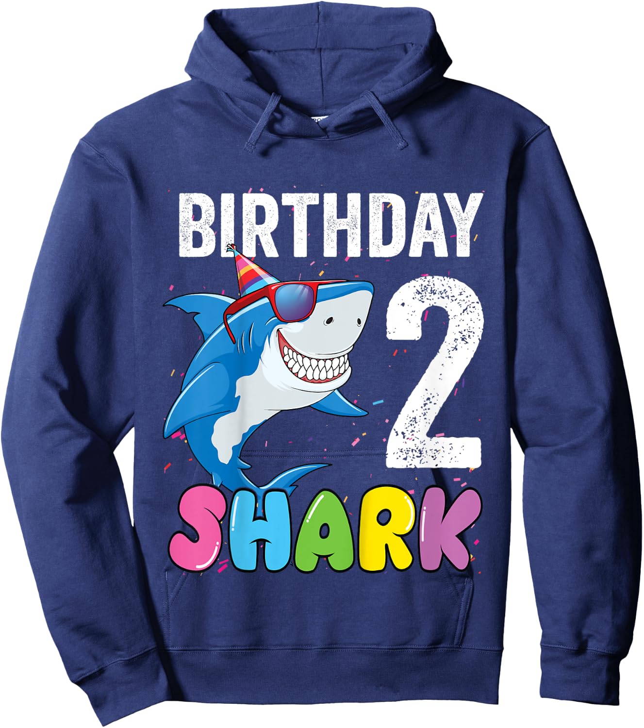 2nd Birthday Shark Shirt JawSome Kids Two Year Old Toddler Hoodie - Hoodie | Navy