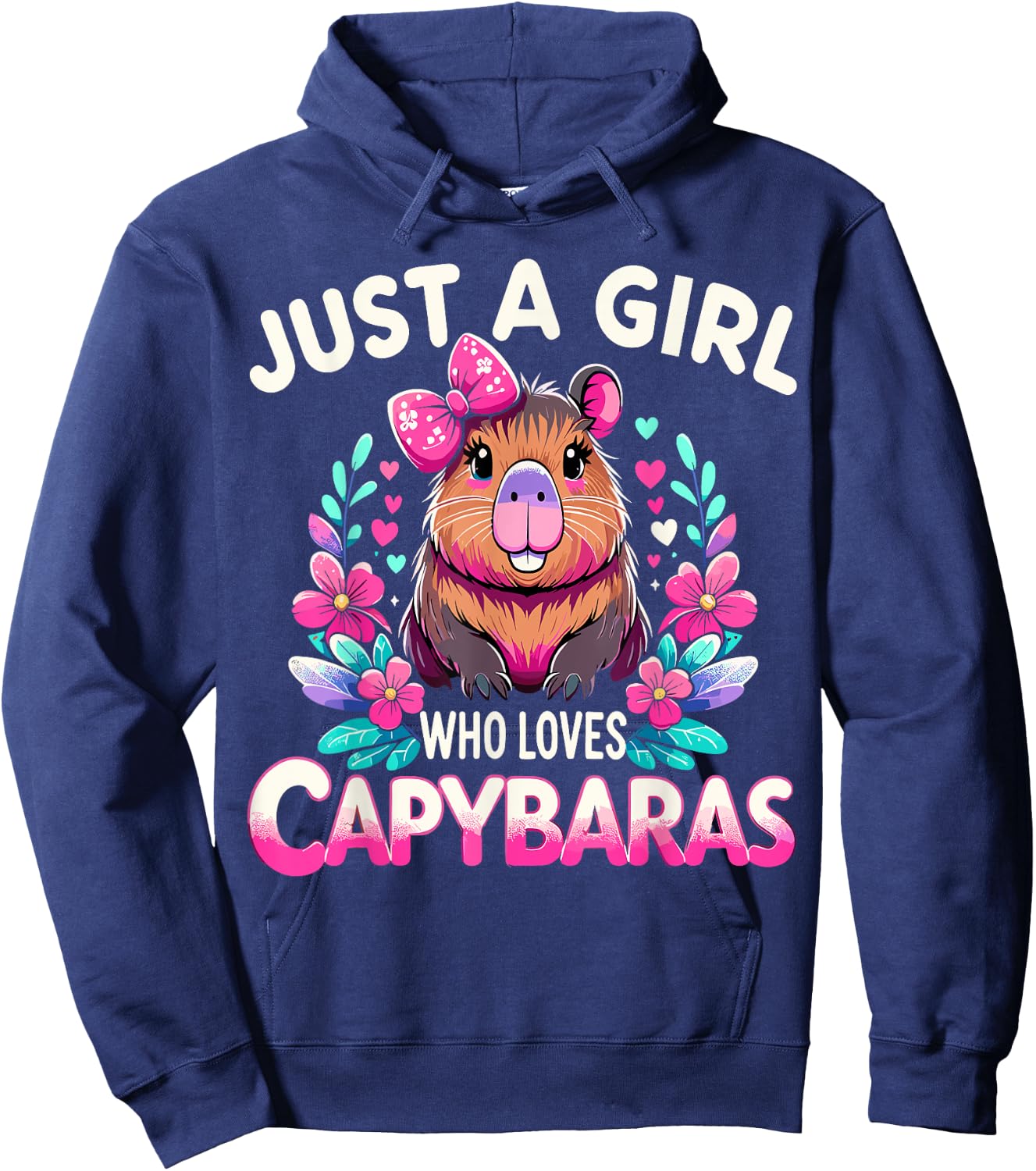 Capybara Funny Just a Girl who loves Capybaras Hoodie - Hoodie | Navy