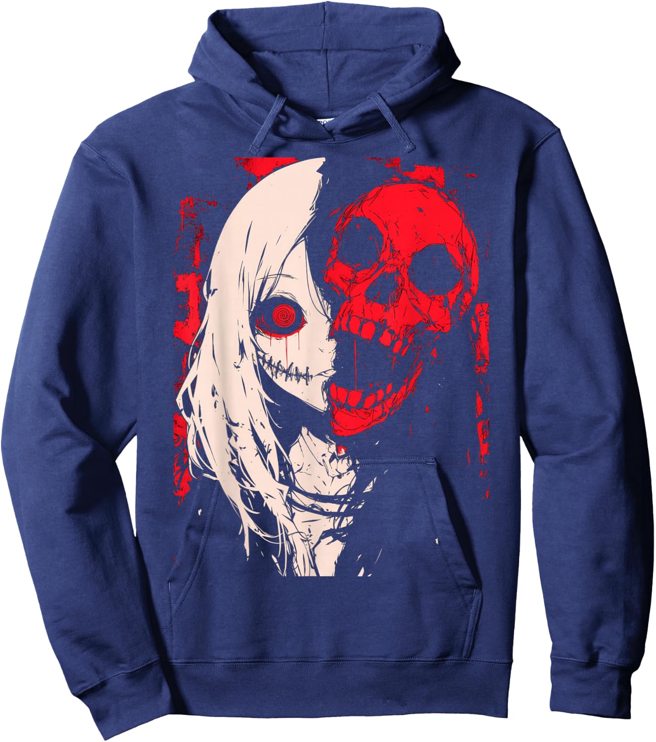Horror Anime Manga | Japan Japanese Creepy Kawaii Goth Hoodie - Hoodie | Navy