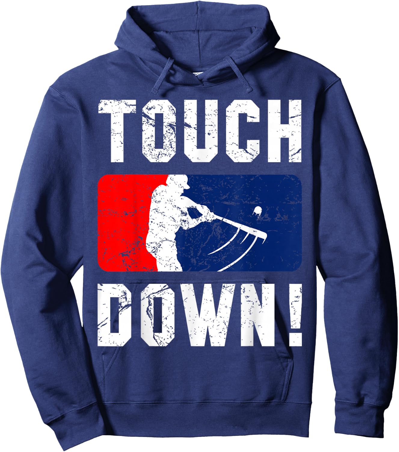Touchdown Baseball Inspired Double Play Practice Game Hoodie - Hoodie | Navy