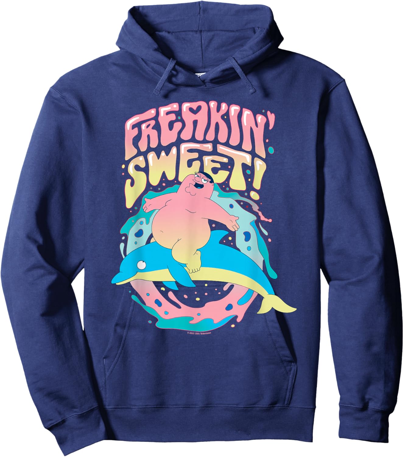 Family Guy Freakin Sweet Peter Griffin Colorful Chest Logo Hoodie - Hoodie | Navy