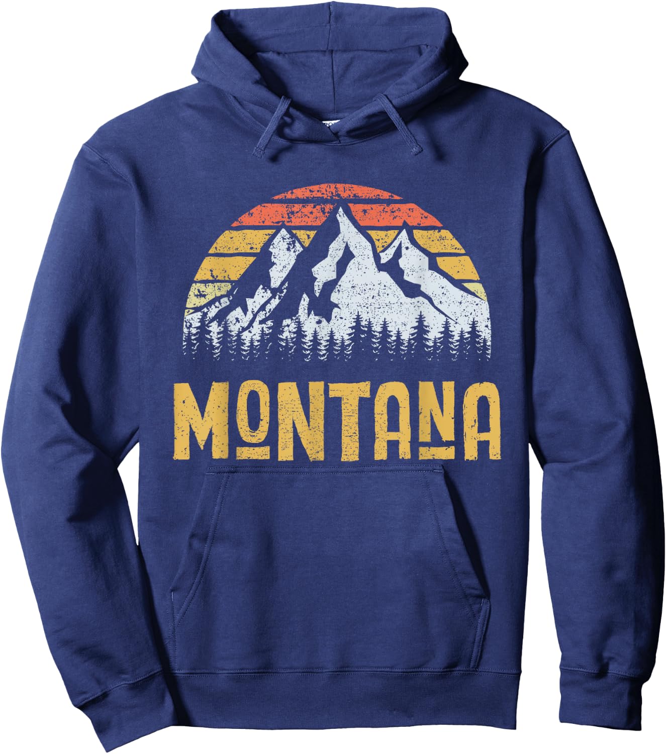 Vintage Retro MT Montana U.S. Mountain State Hoodie - Hoodie | Navy