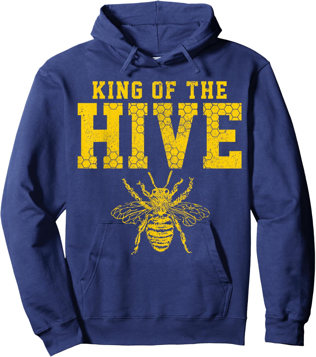 King Of The Hive Shirt - Bee Funny Beekeeper Gift Hoodie - Hoodie | Navy