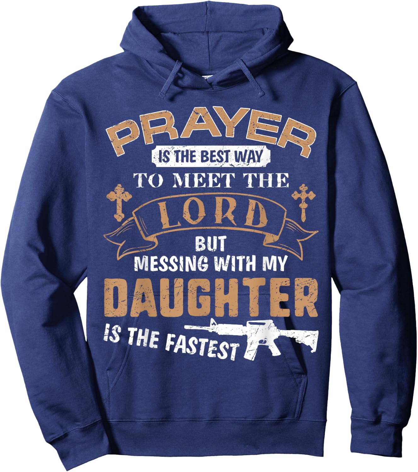 Father Day Funny For Proud Daddy Dad If You Mess My Daughter Hoodie - Hoodie | Navy