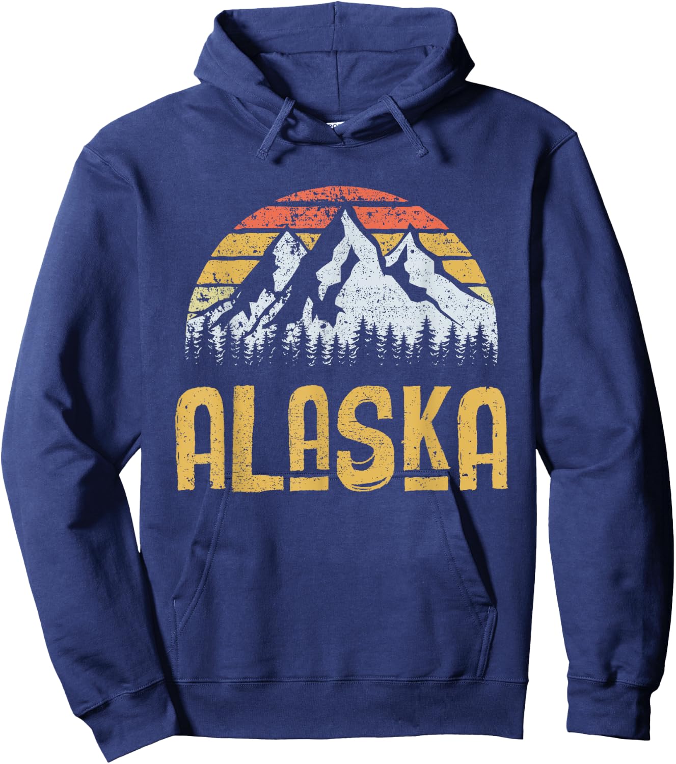 Vintage Retro Alaska U.S. Mountains Glacier Hoodie - Hoodie | Navy