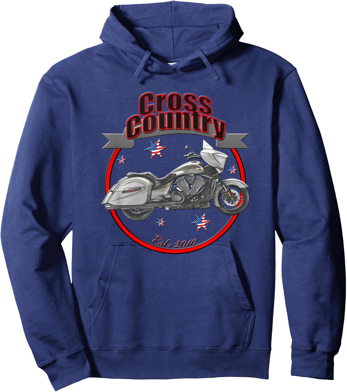 Victory Cross Country U.S.A. Star Motorcycle Hoodie - Hoodie | Navy