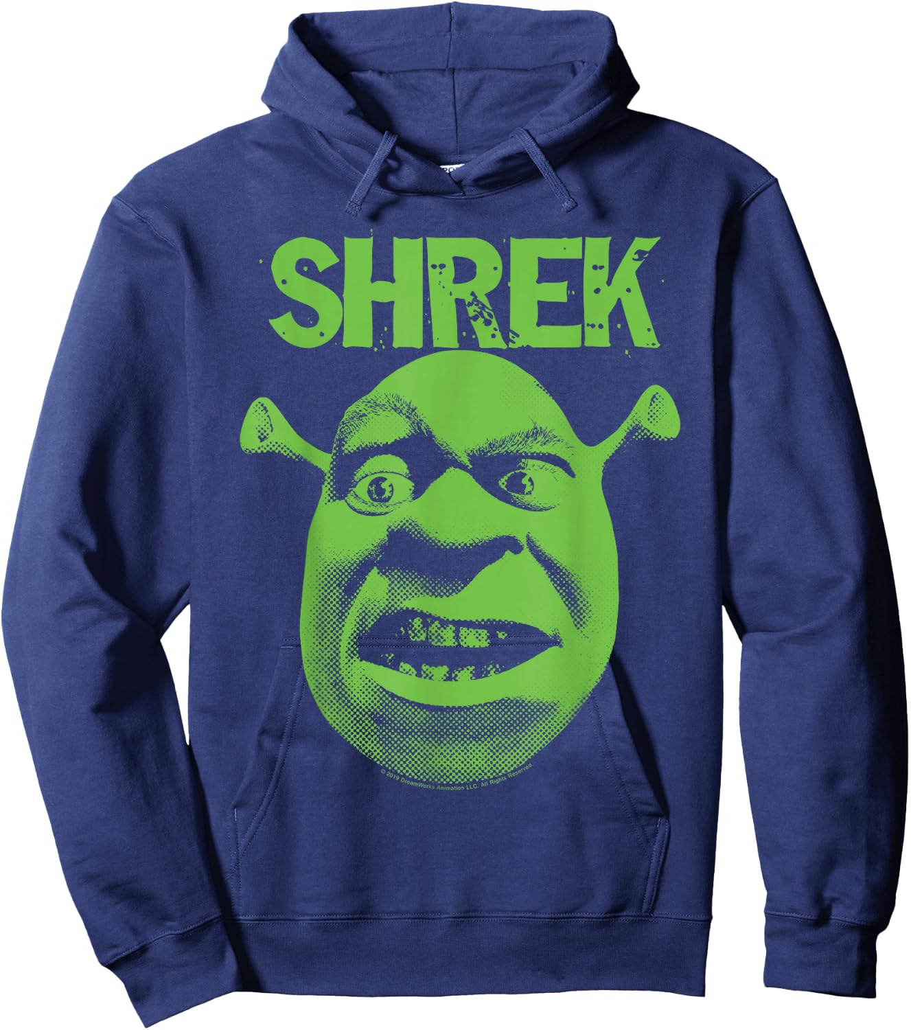 Shrek Grumpy Green Comic Art Face Hoodie - Hoodie | Navy