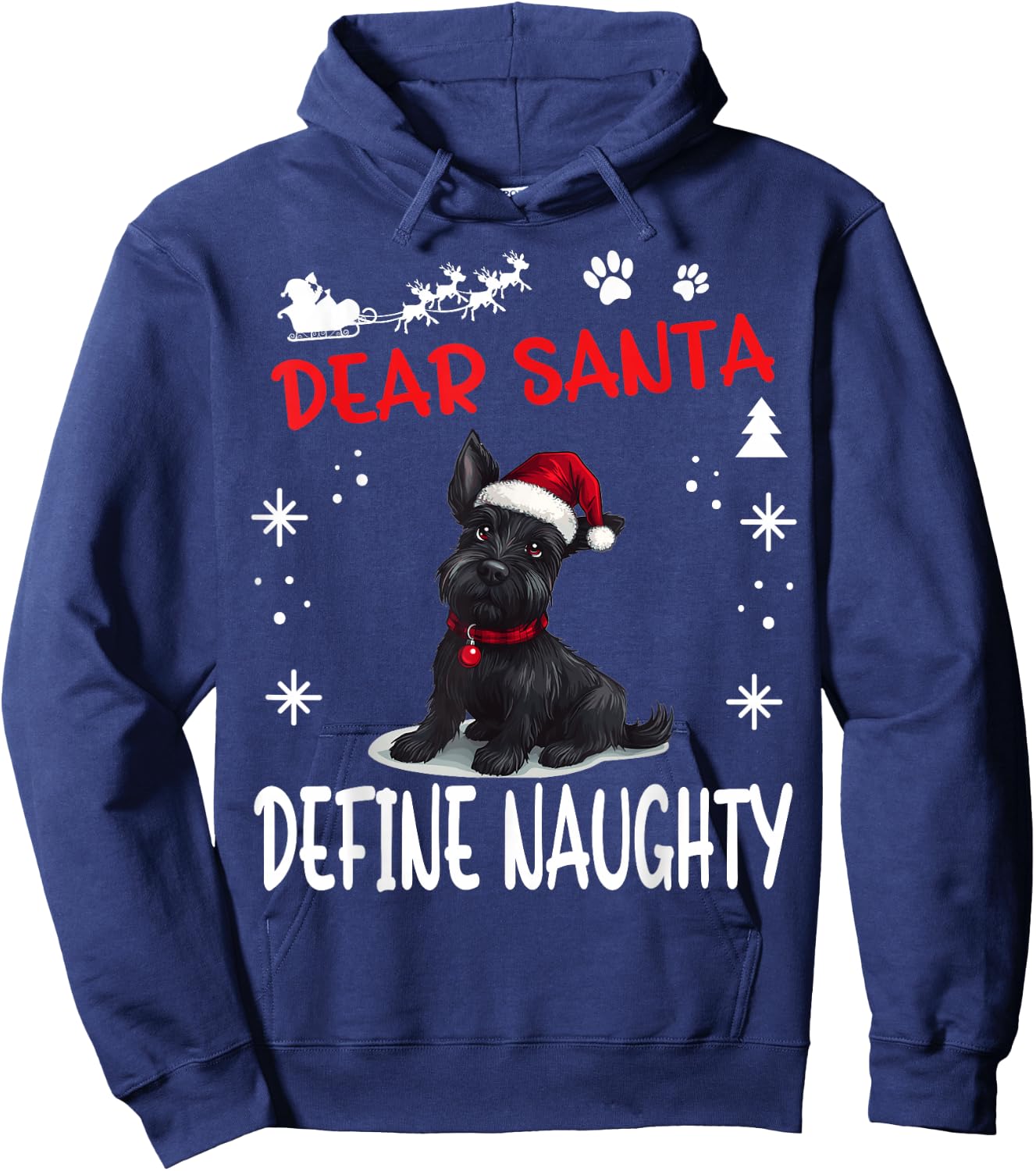 Cute Scottish Terrier Dog Christmas Dear Santa Define Hoodie - Hoodie | Navy