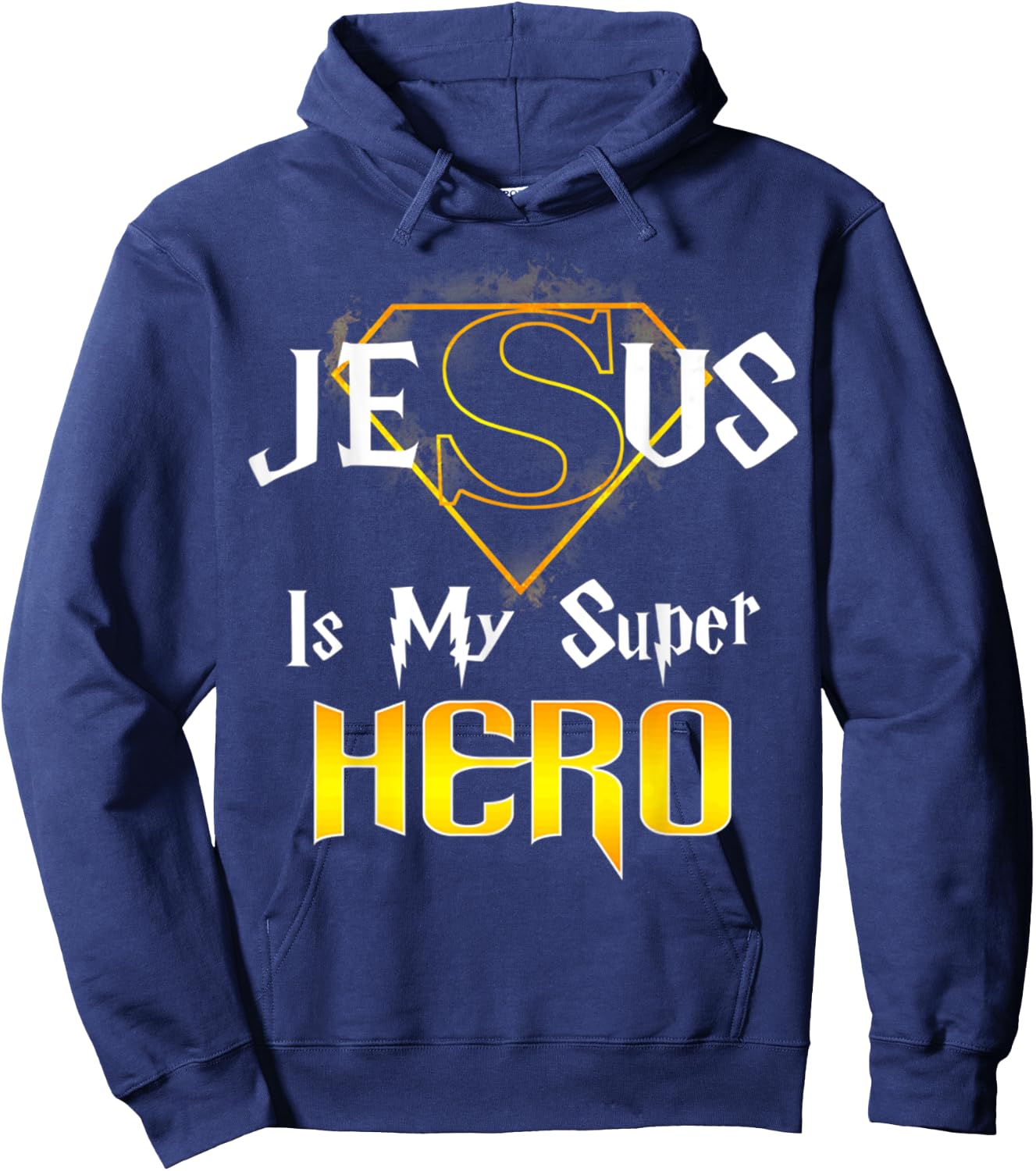Retro Vintage Jesus Is My Superhero Christian Religious Hoodie - Hoodie | Navy