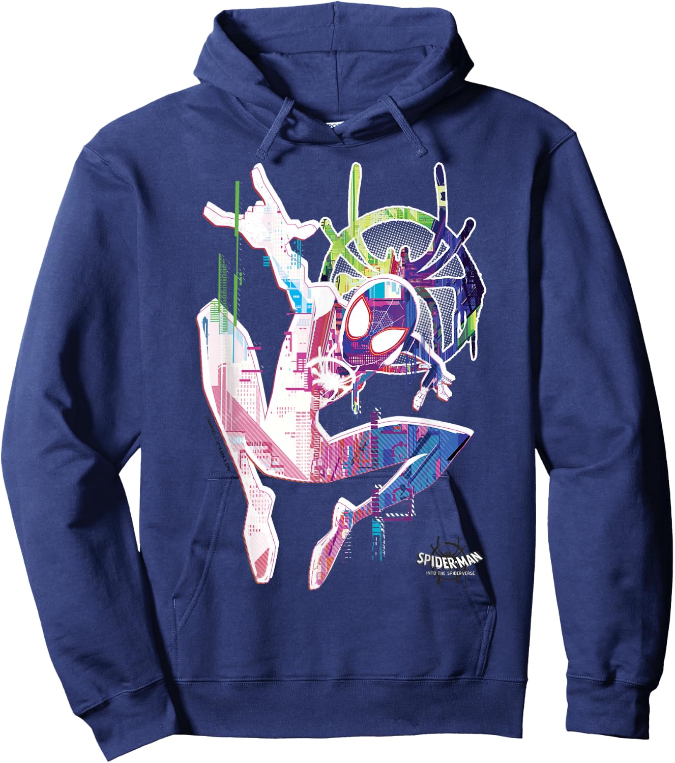Marvel Spider-Man Spiderverse Watercolor Spidey Pose Hoodie - Hoodie | Navy