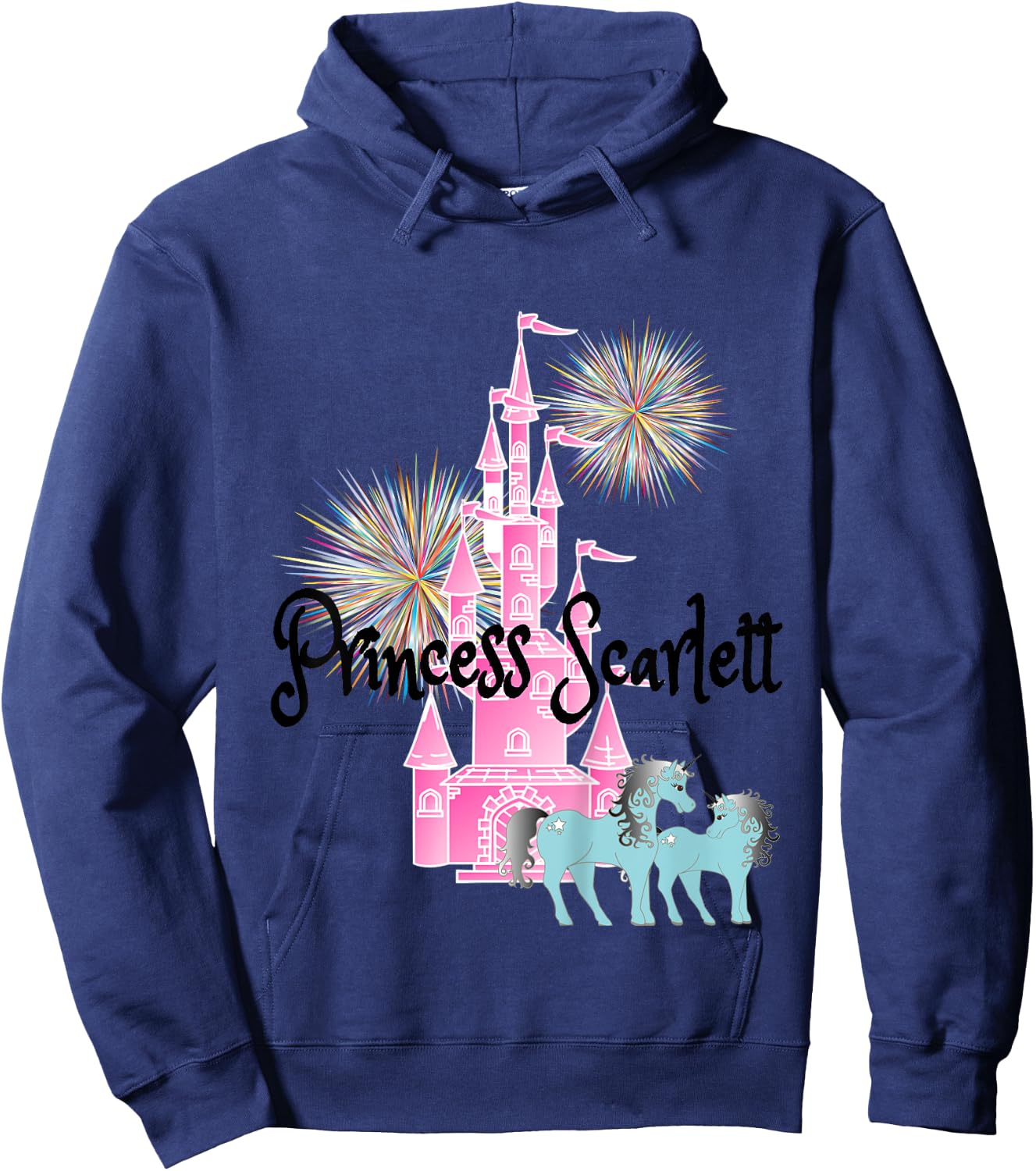 Kids Princess Scarlett Name Girls Personalized Custom Hoodie - Hoodie | Navy